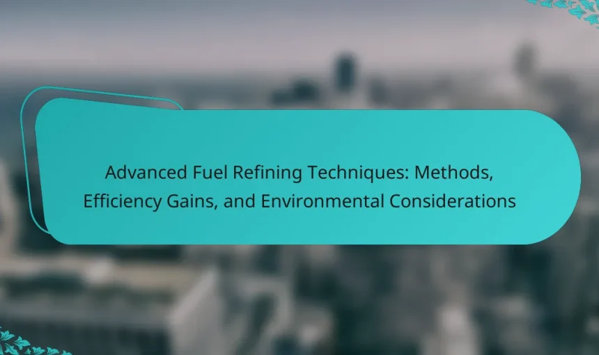 Advanced Fuel Refining Techniques: Methods, Efficiency Gains, and Environmental Considerations