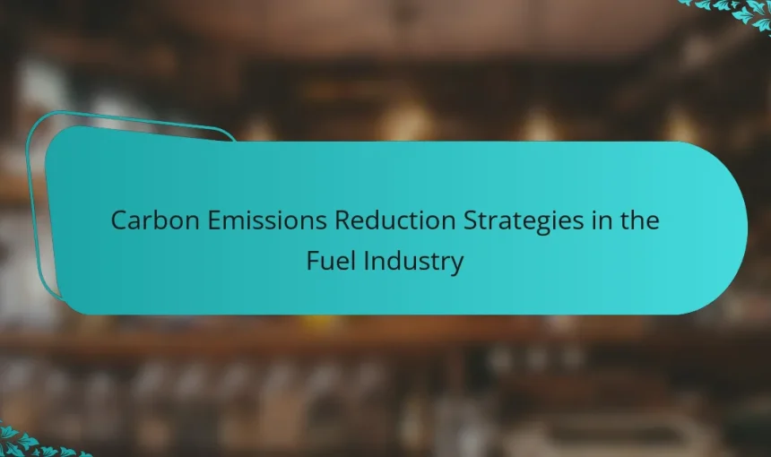 Carbon Emissions Reduction Strategies in the Fuel Industry