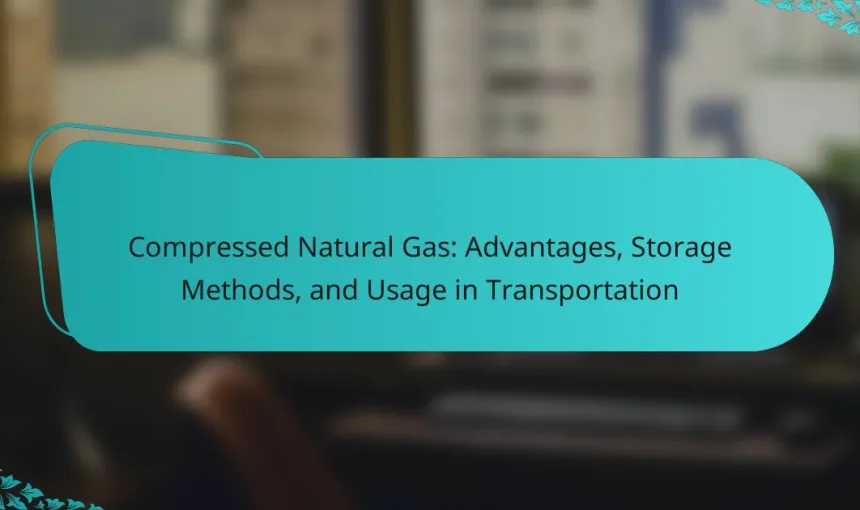 Compressed Natural Gas: Advantages, Storage Methods, and Usage in Transportation