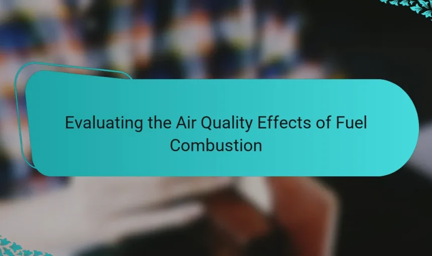 Evaluating the Air Quality Effects of Fuel Combustion