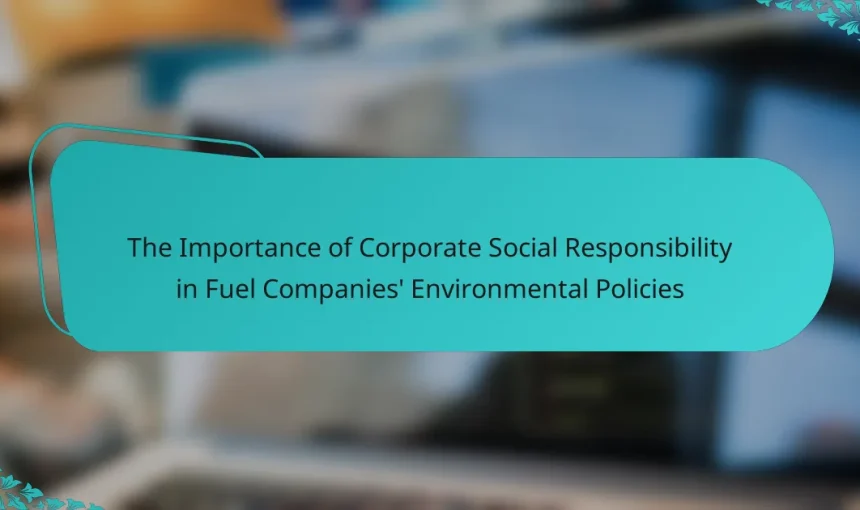 The Importance of Corporate Social Responsibility in Fuel Companies’ Environmental Policies