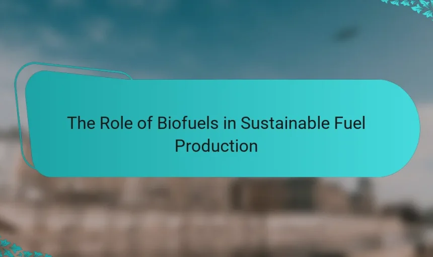 The Role of Biofuels in Sustainable Fuel Production