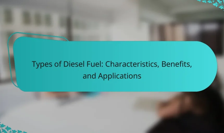 Types of Diesel Fuel: Characteristics, Benefits, and Applications