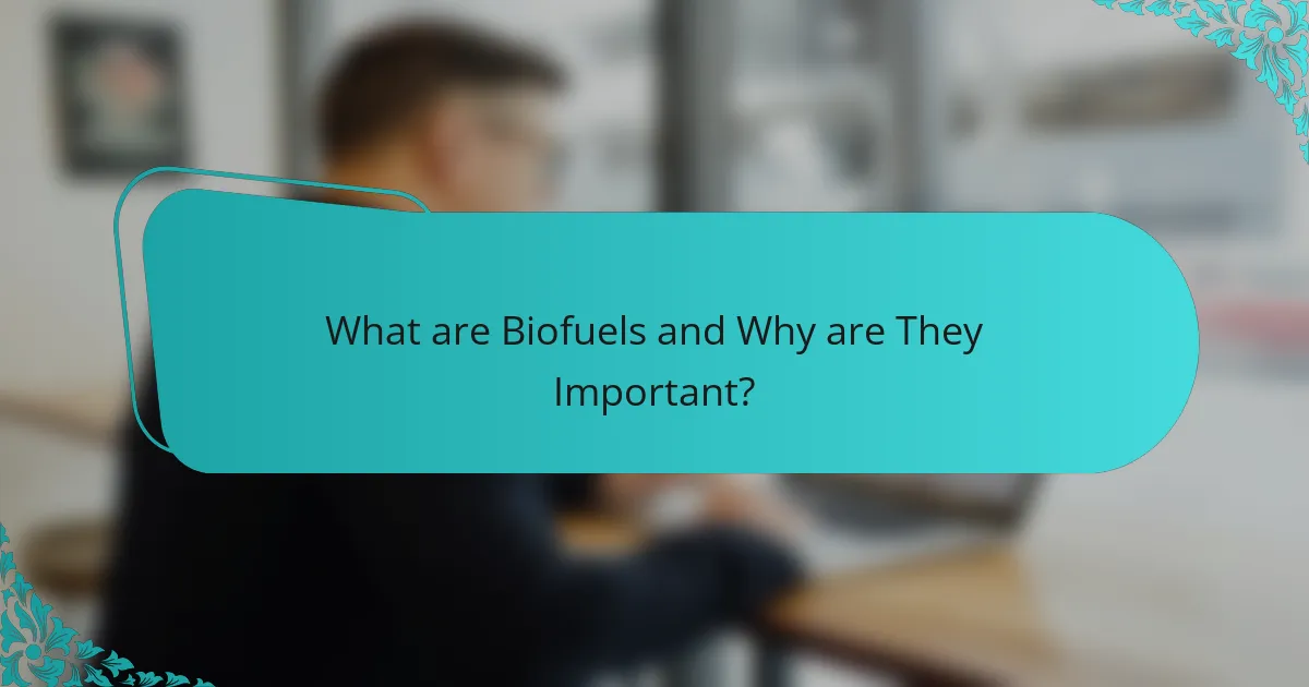 What are Biofuels and Why are They Important?