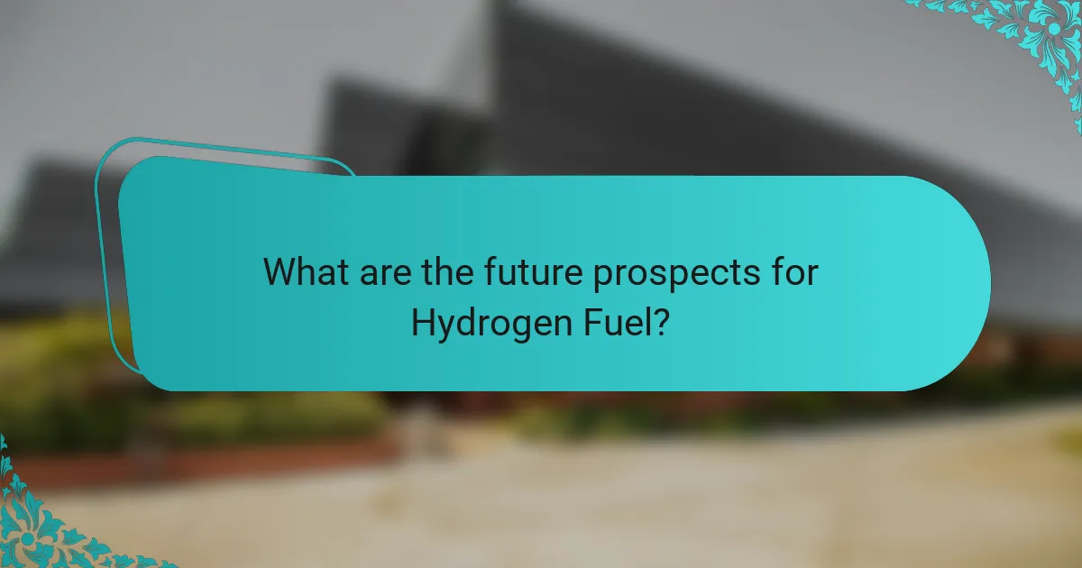 What are the future prospects for Hydrogen Fuel?